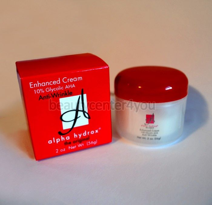 New Alpha Hydrox Enhanced Cream 10 Glycolic AHA Anti Wrinkle 2 Oz 