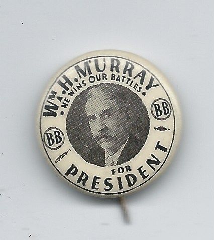 1932 Alfalfa Bill Murray for President 1 Celluloid Pinback from 