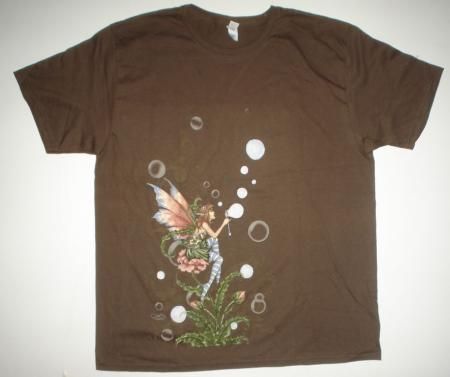 Amy Brown Bubble Sprite Short Sleeve Brown Tshirt Fairy Faery Fantasy 