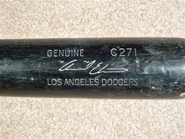 Andre Ethier Dodgers Game Used Louisville Slugger Uncracked Bat 2012 