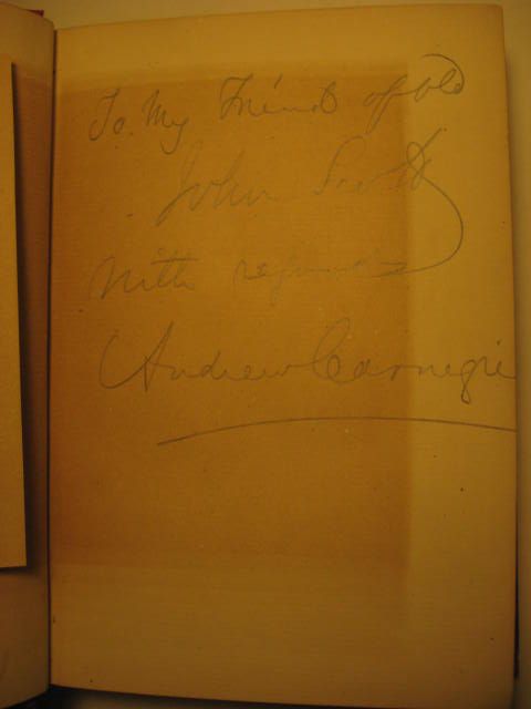 1886 First Edition Inscribed by Andrew Carnegie