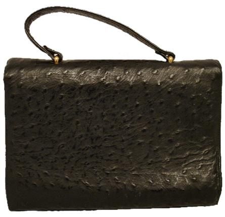 Andrew Geller Black Faux Ostrich Handbag 1960’S