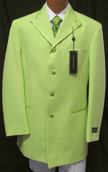 Andrew Fezza Lime Green Bling Tuxedo w Pants Prom 42R