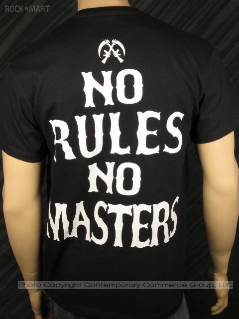 Officially Licensed Sons of Anarchy T Shirt No Rules No Masters Mens 
