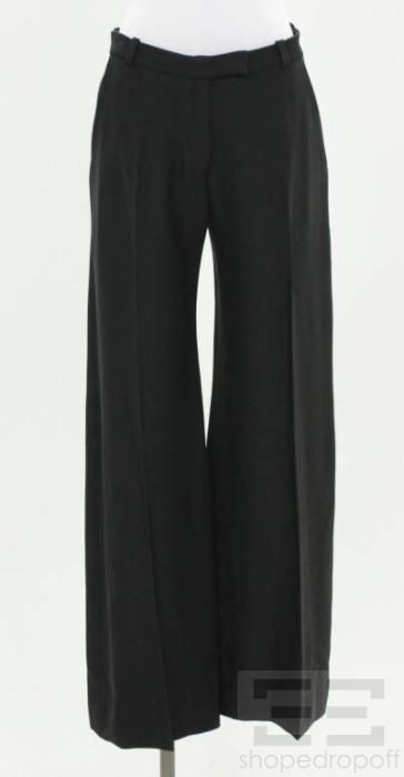 Angelo Figus Black Textured Wide Leg Pants