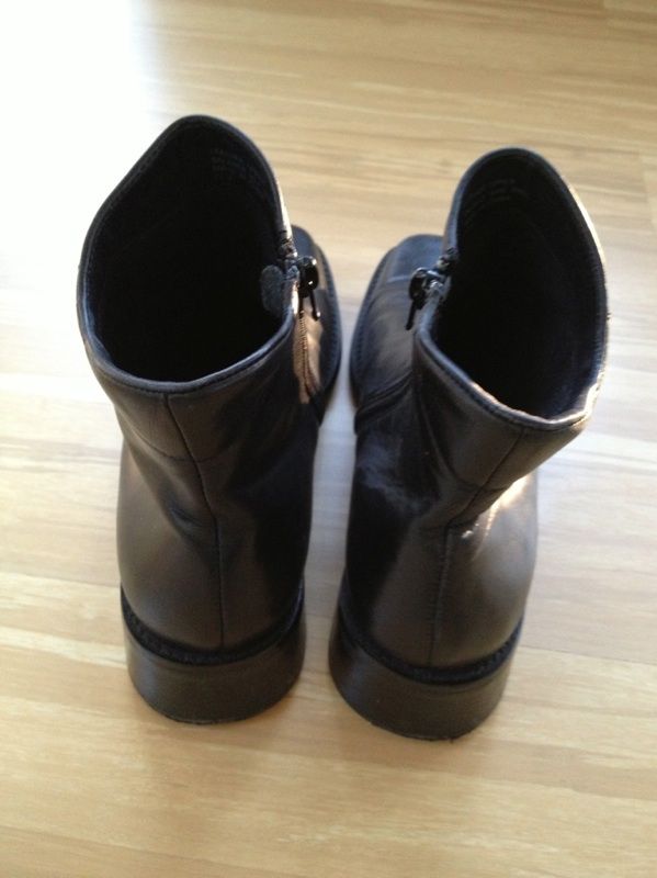 From Anne Klein, these black leather boots are really cute 