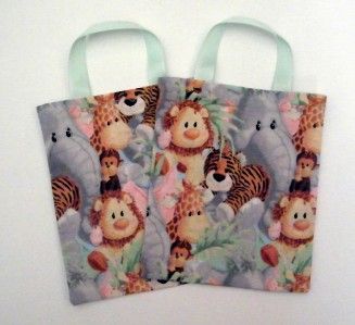 New 6 Jungle Safari Animals Birthday Party Favor Bags