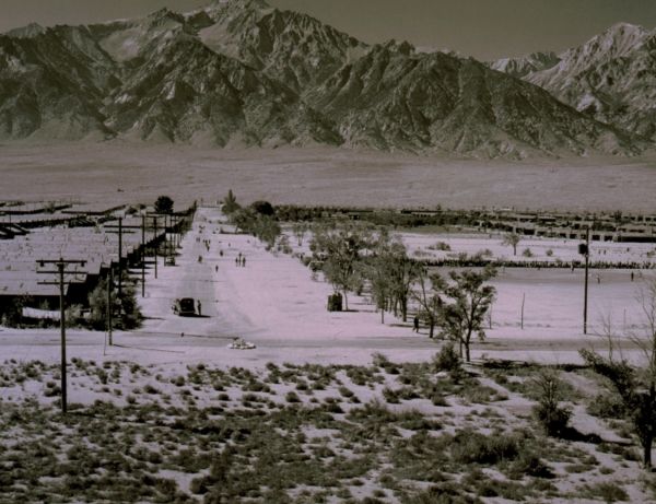   Relocation Center from Tower Photograph by Ansel Adams Summa E1