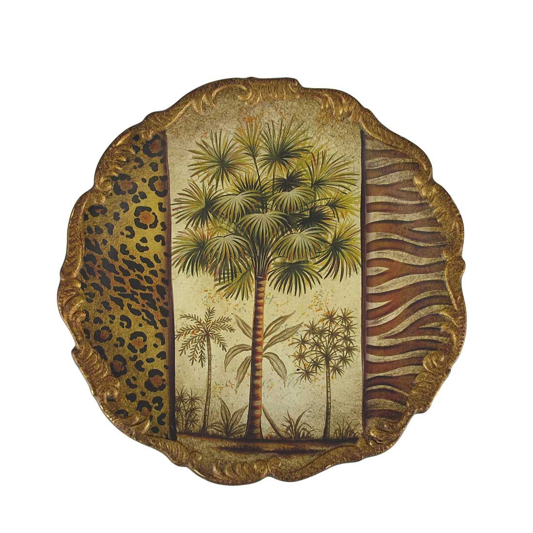 Set of 4 Tropical Palm Tree Motif Decorative Plates