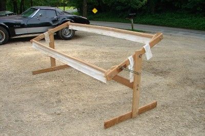 vintage wooden quilt floor frame maker