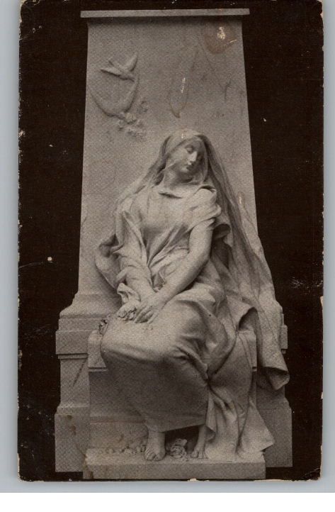 Old Postcard Antonin Mercier Sculpture Remembrance