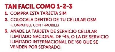 Esta Tarjeta SIM no incluye el plan mensual. Solo la tarjeta e 