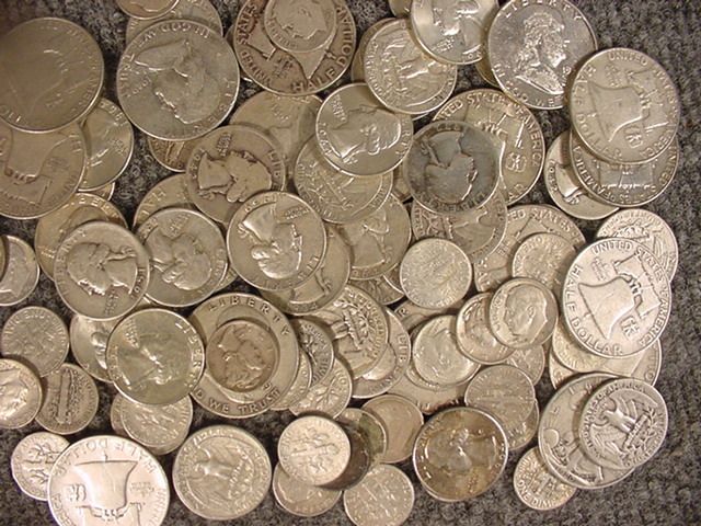 Ounces 90 SILVER Pre 1965 US COIN Lot HALVES QUARTERS or DIMES Mixed 