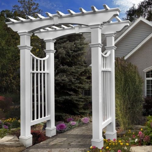 NEW ENGLAND ARBORS DEVONSHIRE ARBOR WITH TRIM KIT