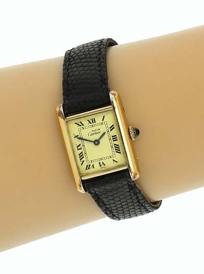 CARTIER TANK 925 18K VERMEIL ARGENT QUARTZ LADIES WRIST WATCH