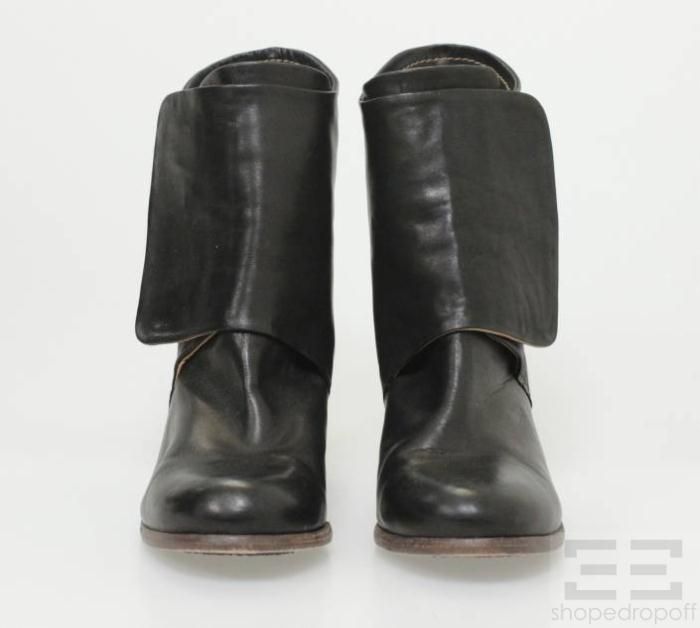 Gelati by Argila Black Leather Ankle Boots Size 39 5