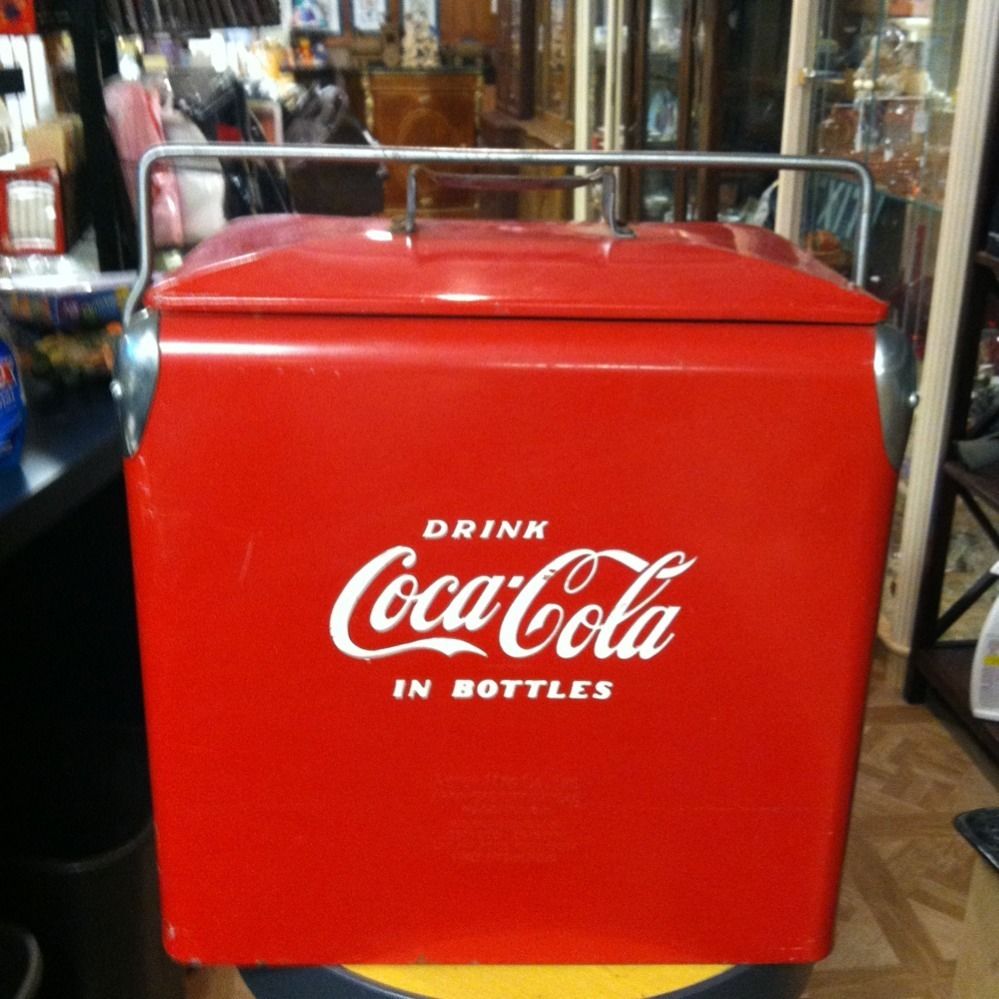   COCA COLA Cooler Made by ACTION Mfg Co in Arkansas City Kansas ca 40s
