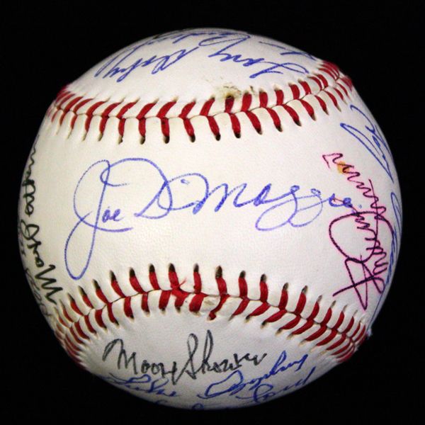   Signed by 16 Baseball JSA DiMaggio Ford Feller Appling Doby