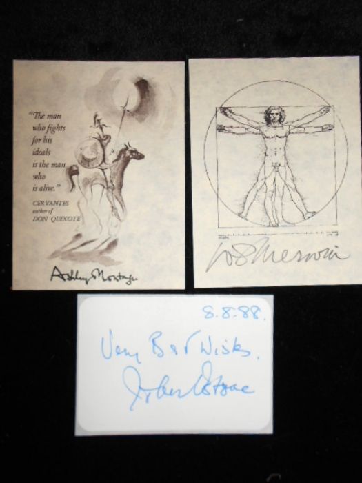 Autographs Ashley Montagu John Mortimer WS Merwin John Osborne John 