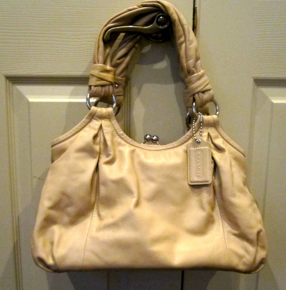 Coach Parker Leather Beige Leather Satchel 13437