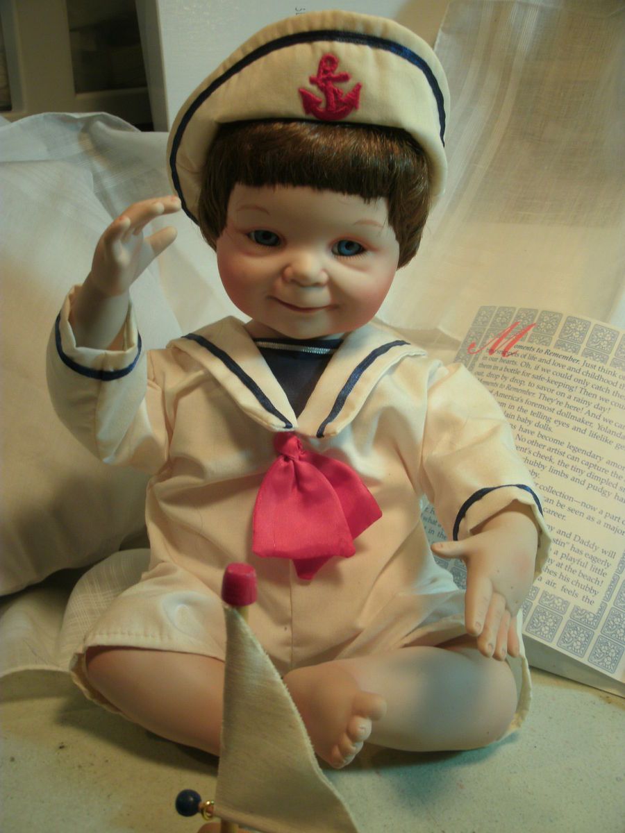 Ashton Drake Galleries Porcelain Doll Justin No Box 9 Tall 1991 Birth 