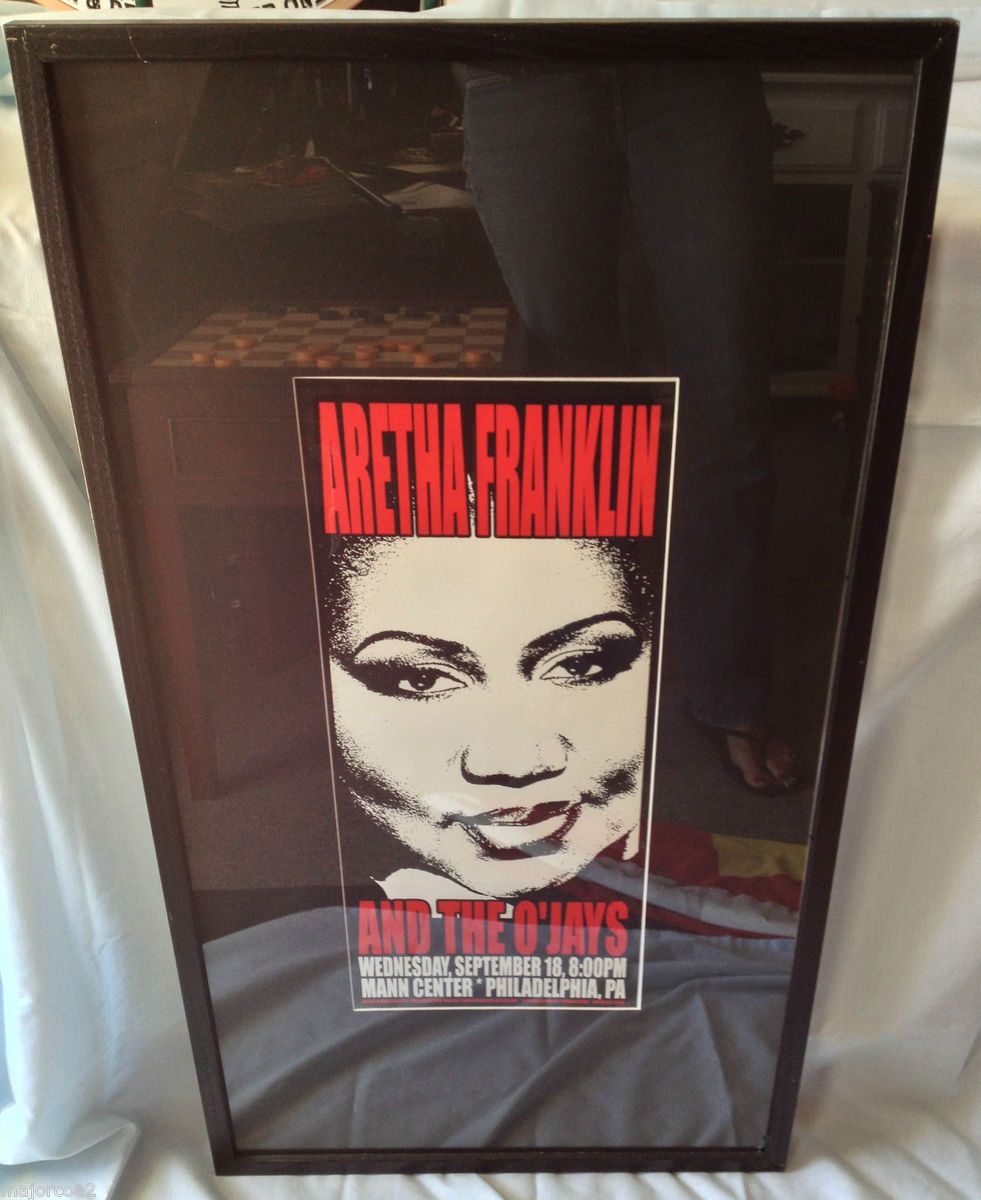 Aretha Franklin The OJays Concert Print LMT Ed Framed in Black 123 