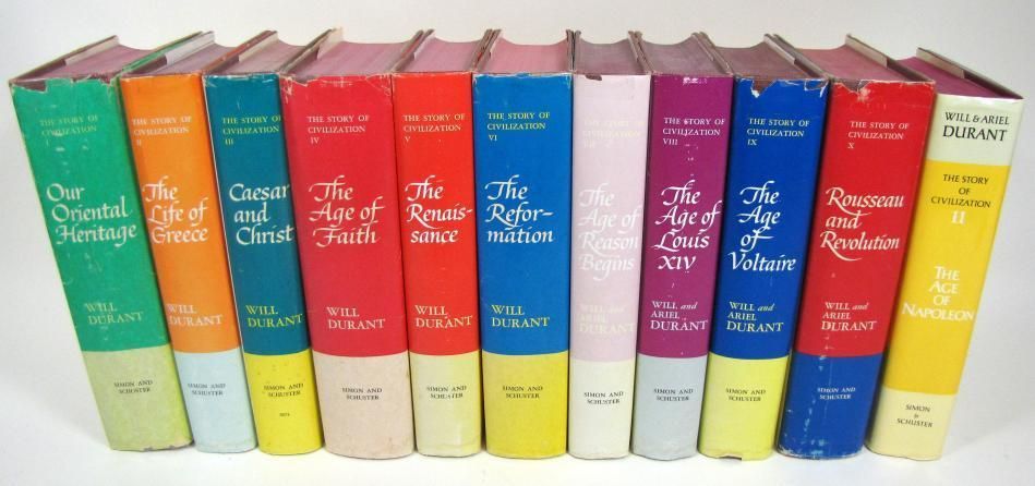   11 Vol Complete Set Will Ariel Durant w Book Jackets