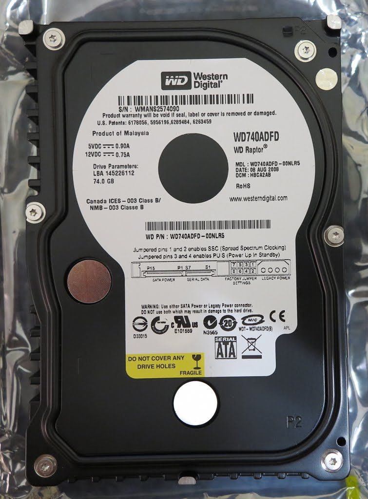 Western Digital Raptor 74 GB,Internal,10000 RPM,3.5 (WD740ADFD) Hard 