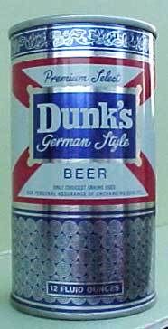 Dunks Beer SS Can Duncan Brwy Auburndale Florida GD 1