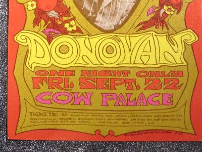Donovan 1967 Vintage Postcard, Cow Palace, BG086