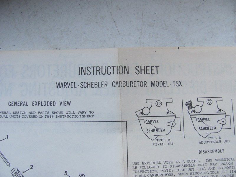 Marvel Schebler TSX Motorcraft Ct931 Carburetor Rebuild Kit