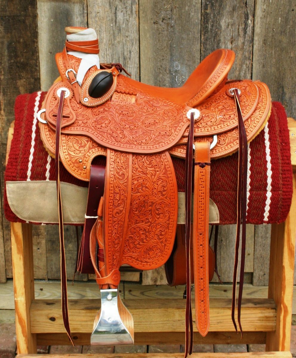 Custom Wade Style Ranch Roping SADDLE15 1 2 by Don Rich Full Carved 