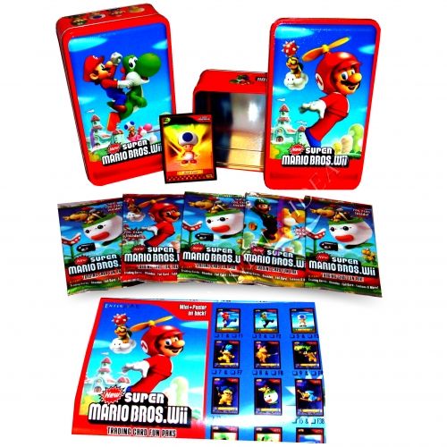 New Super Mario Bros Wii Assorted Tin Case Collectable Gift