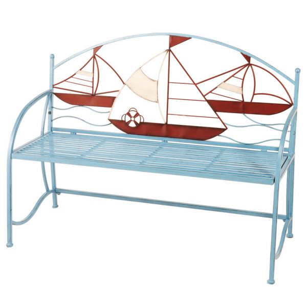 CBK Regatta Bench Nautical Boat SHIP Blue Garden Bench