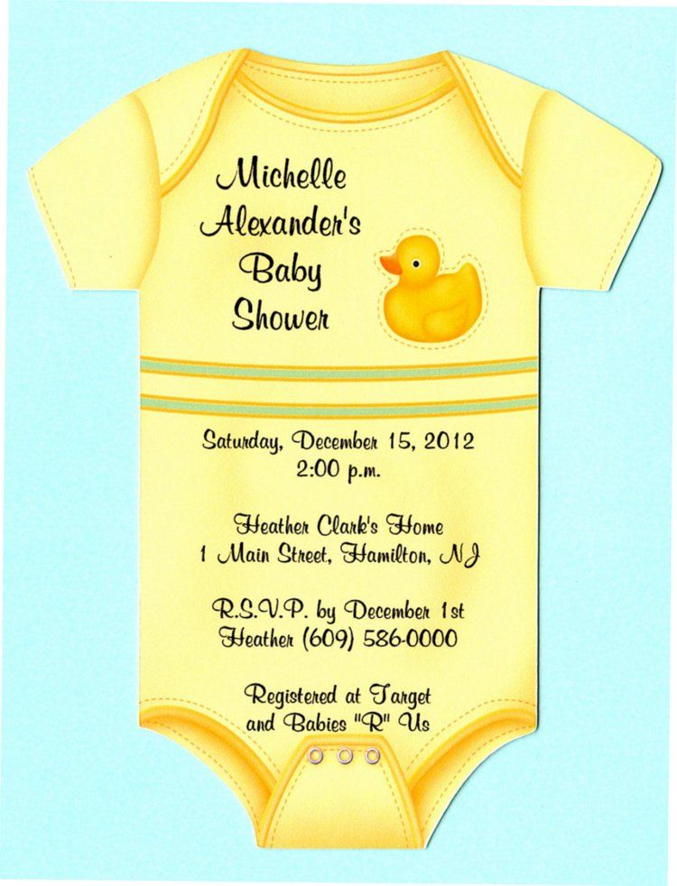 INVITATION SIZE 5.5 LONG X 4.25 BETWEEN SLEEVES OF ONESIE