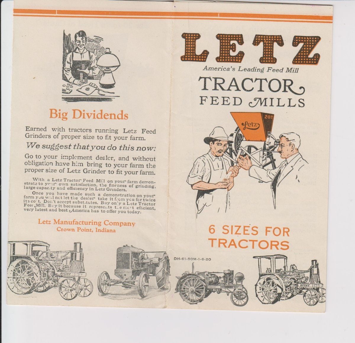   Feed Mills 1920 Cletrac Rock Island Plow Avery Tractor Brochure