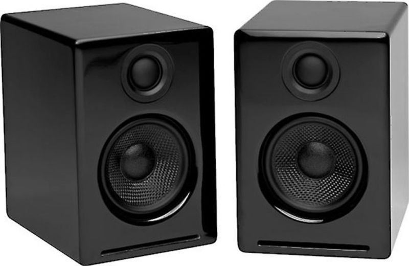 Audioengine A2 Black Powered Bookshelf Speakers 