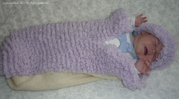 Baby Cuddle Sac Knitting Pattern Cocoon Reborn 2 Sizes 193 by Shifios 