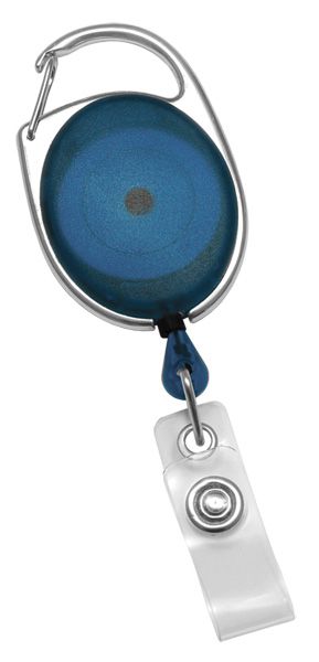 2120 7052 Trans Blue Carabiner Retractable Badge Reels