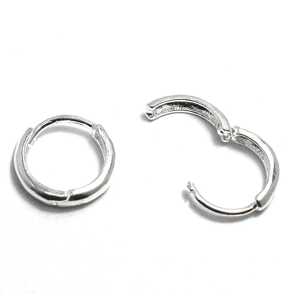 Earrings Sterling Silver 925 Baby Girl 8mm Hoop Huggie Infants Plain 