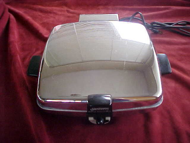 Vintage Sunbeam CG 1 Chrome Waffle Iron Maker Baker Grill Griddle