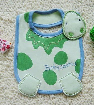 Cute Green Color Dinosaur Baby Feeding Bib Infant