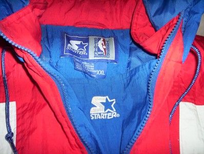 VINTAGE 80S BAD BOYS DETROIT PISTONS STARTER HOODED PARKA JACKET, 2XL 