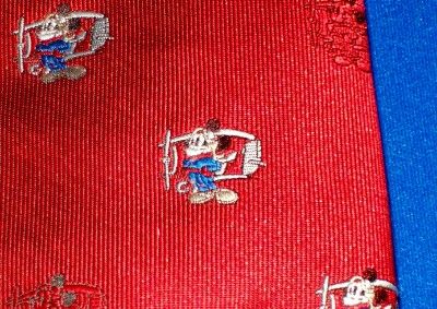 disney mickey mouse pilot airplane themed tie poly euc