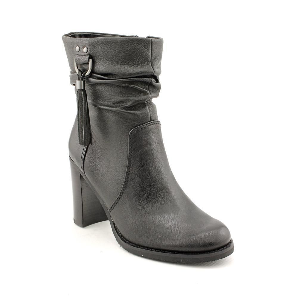 Bandolino Acceleratr Womens Size 7 5 Black Leather Fashion Ankle Boots 