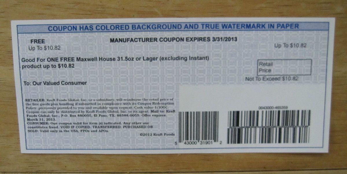 10 90 Value 1Maxwell House Coffee Coupons Free 31 5 oz or Larger Exp 3 