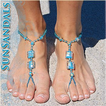 New Barefoot Beaded Sun Sandals Womens Ankle Bracelet Accessory LG 