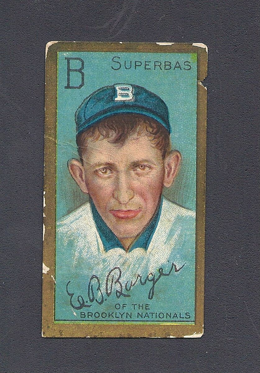 T205 1911 Ed Barger Brooklyn Superbas Dodgers Full B Vintage Antique 