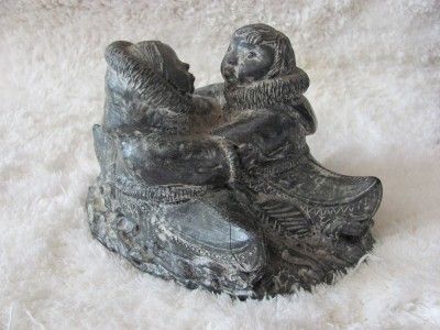 Vintg Inuit Eskimo Soapstone Carving Wolf Orca Walrus Raccoon Beaver 