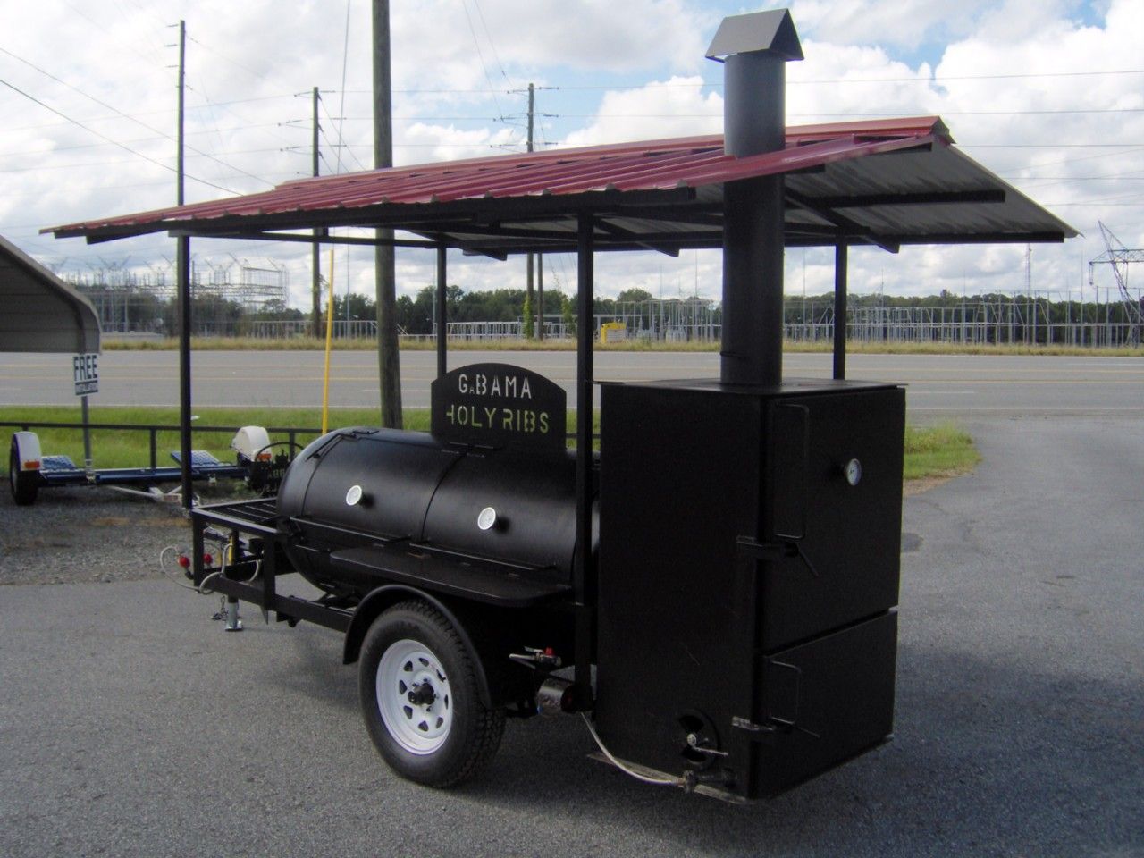 RIB BOX BBQ PIT SMOKER trailer Concession gas fryer barrel Barbecue 